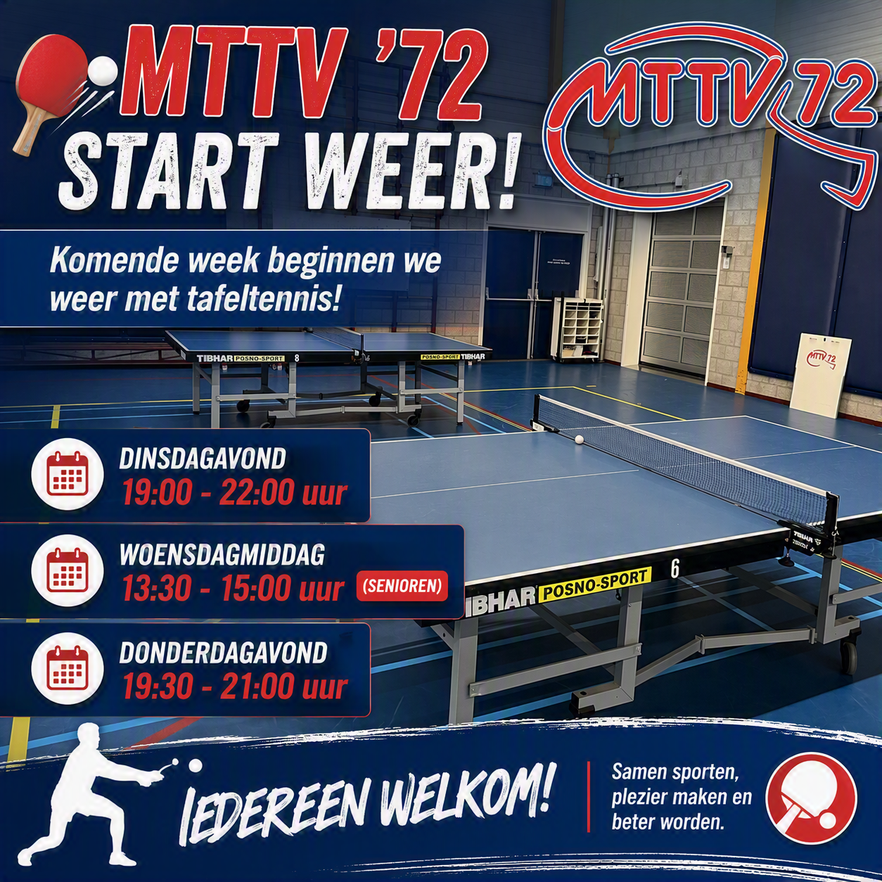 Tafeltennisvereniging MTTV ’72 in Mierlo